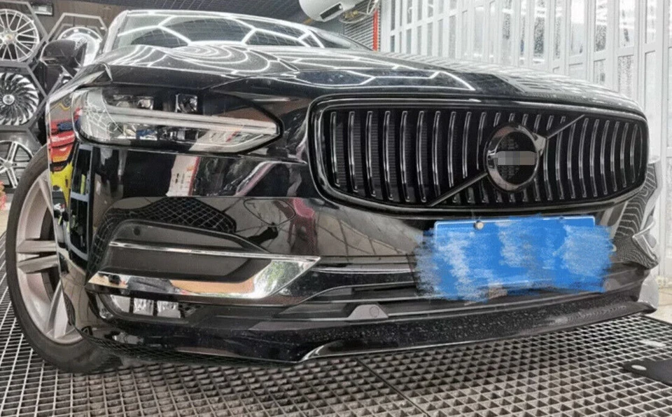 Parrilla de malla central de parachoques delantero negro brillante 1 pieza para Volvo S90 2017-2020 Foto 3 de 3
