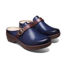 Samuel Hubbard Cascade Clogs Women's 6 Blue Leather Comfort Casual Shoes ZOGG533