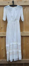 Org Antique Early 1900's Women's Edwardian Sheer Dress XS