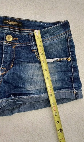 Southpole Shorts Women's Size 7 Blue Denim Distressed Stretch Pockets Summer - Picture 7 of 8