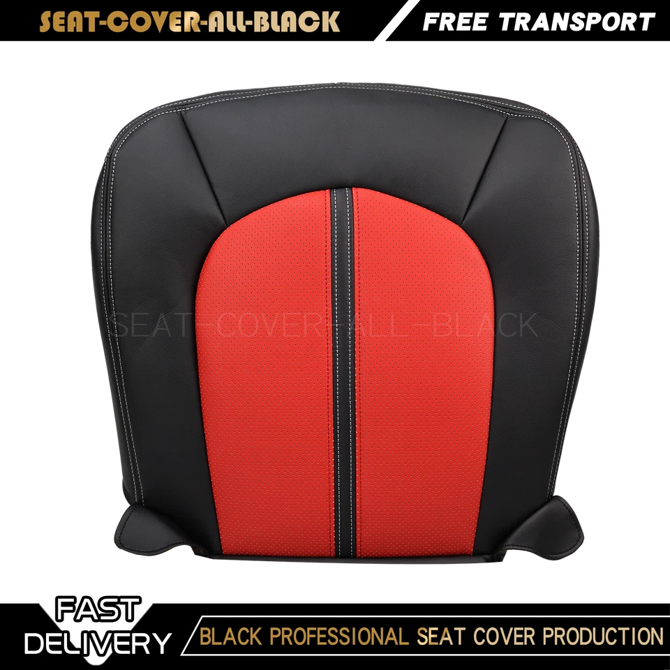Fit 2008-2013 Cadillac CTS Front Side Bottom&Top Perforated Seat Cover BLACK/RED - Imagem 2 de 4