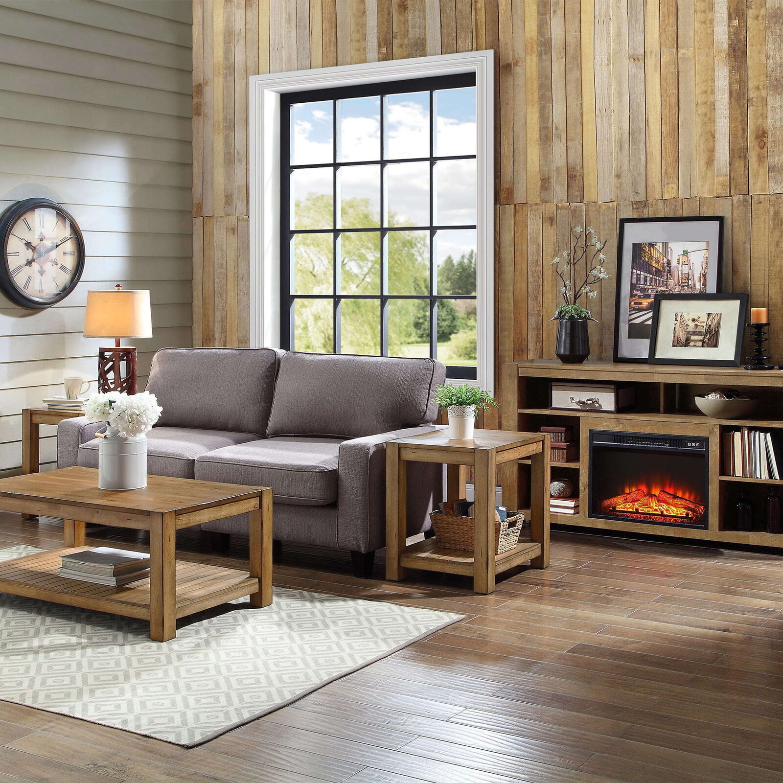 Better Homes & Gardens Bryant Solid Wood End Table, Rustic Maple Brown Finish