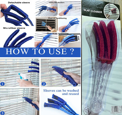 3 Lamellen Jalousien Mini Lamelle Staub Reiniger Bürste Easy Cleaning Tool Waschbar