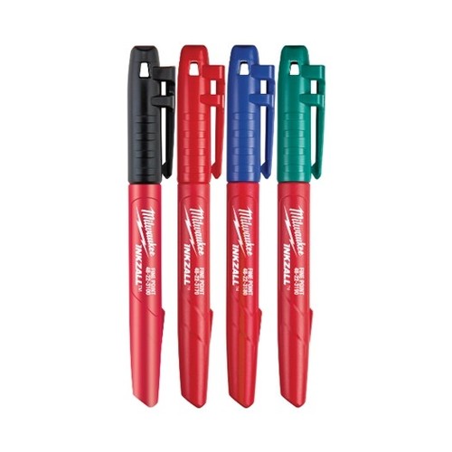 Milwaukee 48-22-3106 INKZALL Multi-Color Fine Point Markers, 4-Pk
