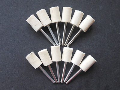 50pcs FELT POLISHING Burrs 5/16'' 8mm CYLINDRICAL Wool Felt Bob FOR DREMEL