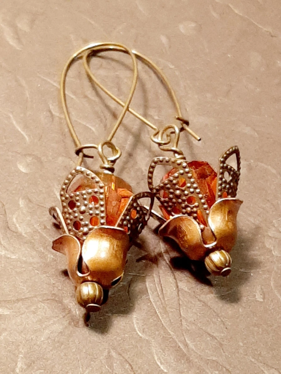 Orange topaz earrings shop