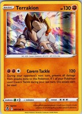 Pokemon TCG Terrakion Sword & Shield Silver Tempest 097/195 Holo Rare Card NM