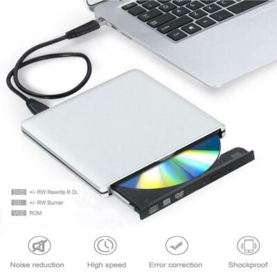 Alloy 9.5mm USB3.0 CD DVD RW Drive Burner Writer For Windows 7/10/11 Mac Linux