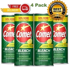Comet Cleaner with Bleach All-Purpose Removes Stains 4 PACK FREE SHIPPING