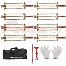 8PCS Steel Tire Snow Chains for Car SUV Trucks Pickup Wheel Heavy Duty Anti-Skid