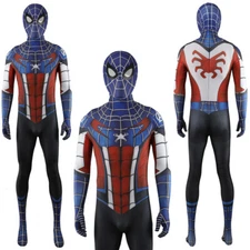 Captain America Spiderman Cosplay Jumpsuit Adult Kids Cos SUIT Halloween Costume