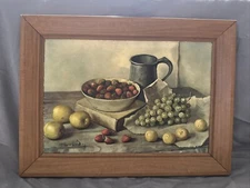 Vintage “Hank Bog” Still Life Fruit Print All Metal Wall Decor
