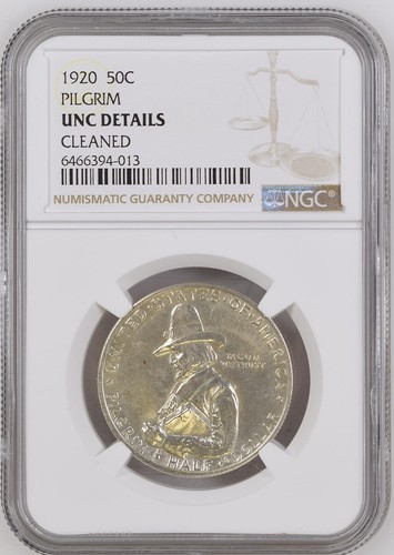 1920 Pilgrim Commemorative Silver Half Dollar - NGC Unc. Details - Pretty Coin! - Picture 3 of 5