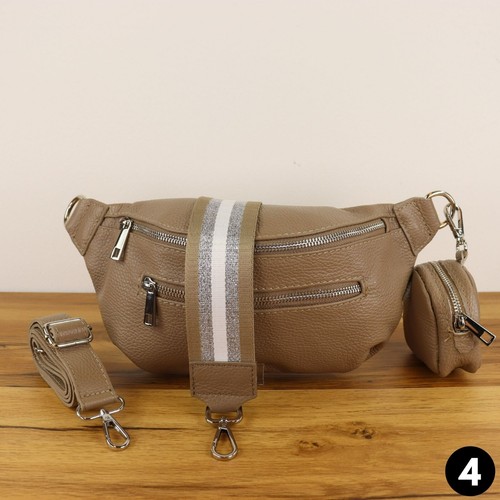 Bauchtasche Damen Leder Ita Cross Bag Umhängetasche mit Leder Gürtel - Bild 22 von 68