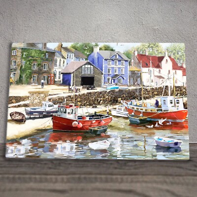 Keramik Bild Fliese Plakette ''Coastal Town'' von MacNeil Studios verpackt 30cm x 20cm
