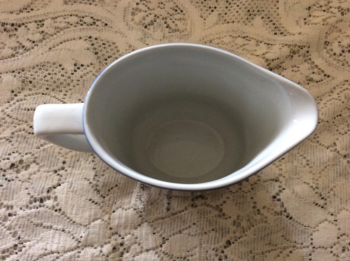 Vtg Mid-Century Danish Modern ARABIA Finland Gray/Blue Stripe Pitcher - Picture 4 of 5