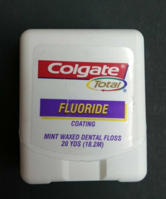 RARE Vintage Colgate Total Fluoride Coating MINT Waxed Dental Floss 20
