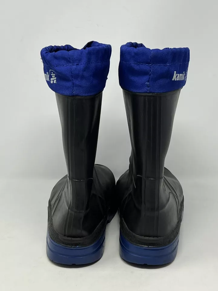 KAMIK Niños Niños 4 Botas Negras Aisladas Impermeables Nieve Trabajo Granja Rancho Zapatos Foto 3 de 4