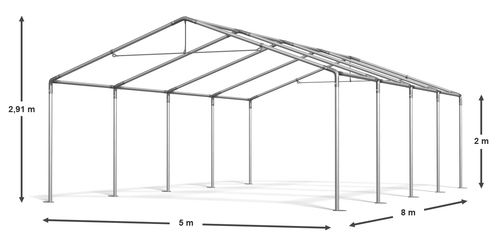 Partyzelt 5x8m Moskito Bierzelt Gartenzelt Festzelt Pavillon 8x5 weiß PVC S - Bild 3 von 4