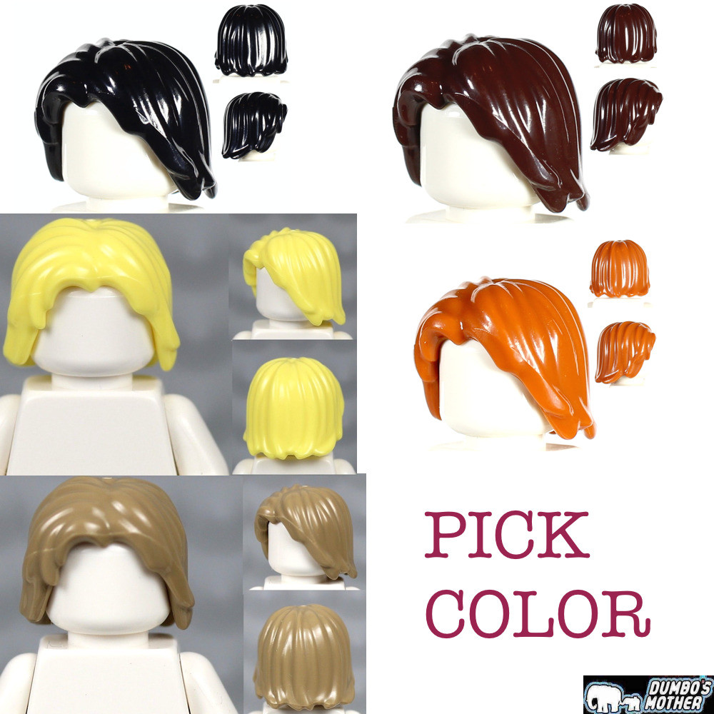 Lego Minifigure Hair Mid-Length Tousled Center Part Star Wars Thor Aragorn NEW