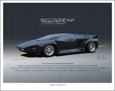 Vector W8 Automotive Art Print - 11" x 14"