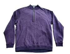Tommy Bahama Sweater Mens L Reversible Pullover 1/4 Zip Purpl Long Sleeve Casual