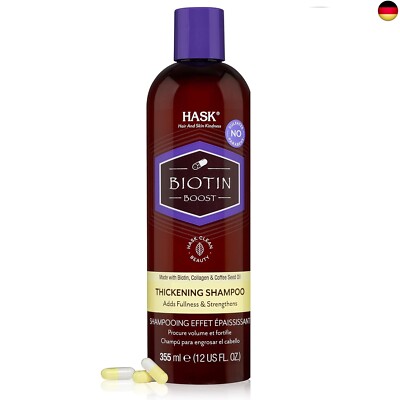 HASK Biotin Boost Shampoo ? Kräftigend, für alle Haartypen, farbsicher und t