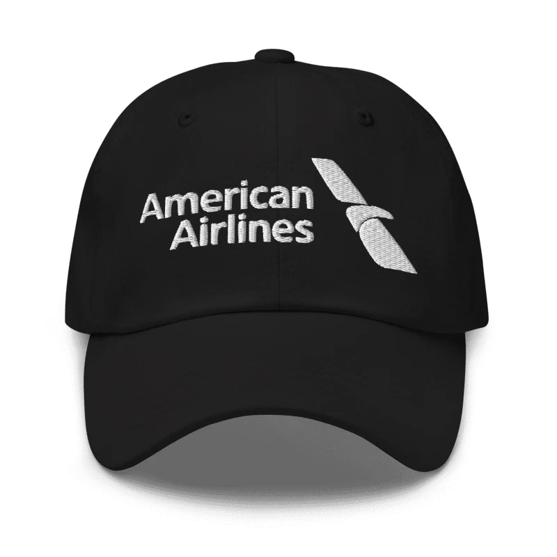 American Airlines Embroidered Logo Inspired Black Color Classic Dad Hat
