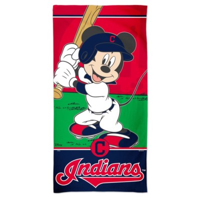 CLEVELAND INDIANS BASEBALL MICKEY MOUSE 30''X60'' SPECTRA BEACH TOWEL WINCRAFT