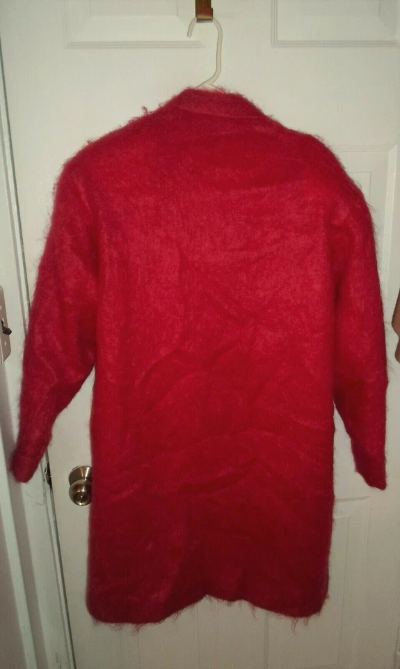 Suéter Carlisle Mujer ROJO Lana Mohair Frente Abierto Abrigo Coche Talla 10 (46" Busto) Foto 2 de 4