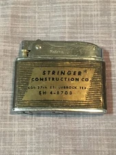 Vintage 1960 “Modern” Advertising Lighter Stringer Construction Lubbock