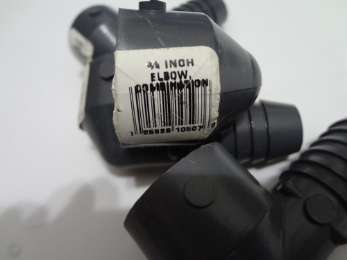 Lasco 3/4" x 3"   Elbow Combination PVC Barbed - Grey  (Qty 4) - Picture 3 of 4