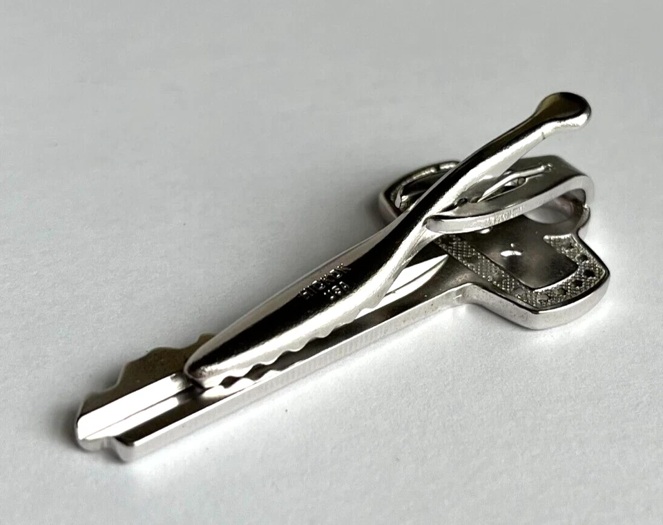 Vintage Hickok USA Best Silver Tone Key Shaped Tie Tack Clip - Image 4 of 4