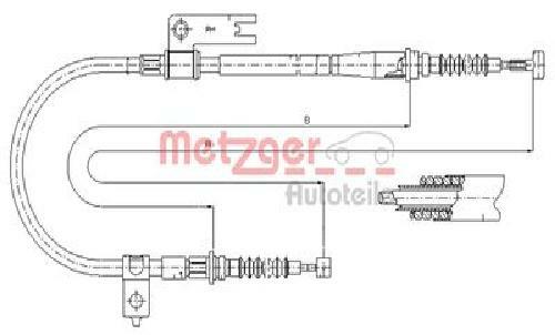 Original METZGER Cable Handbrake 17.0595 For Mazda