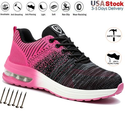 Womens Steel Toe Sneakers Work shoes Non-slip Safety Construction Shoes US