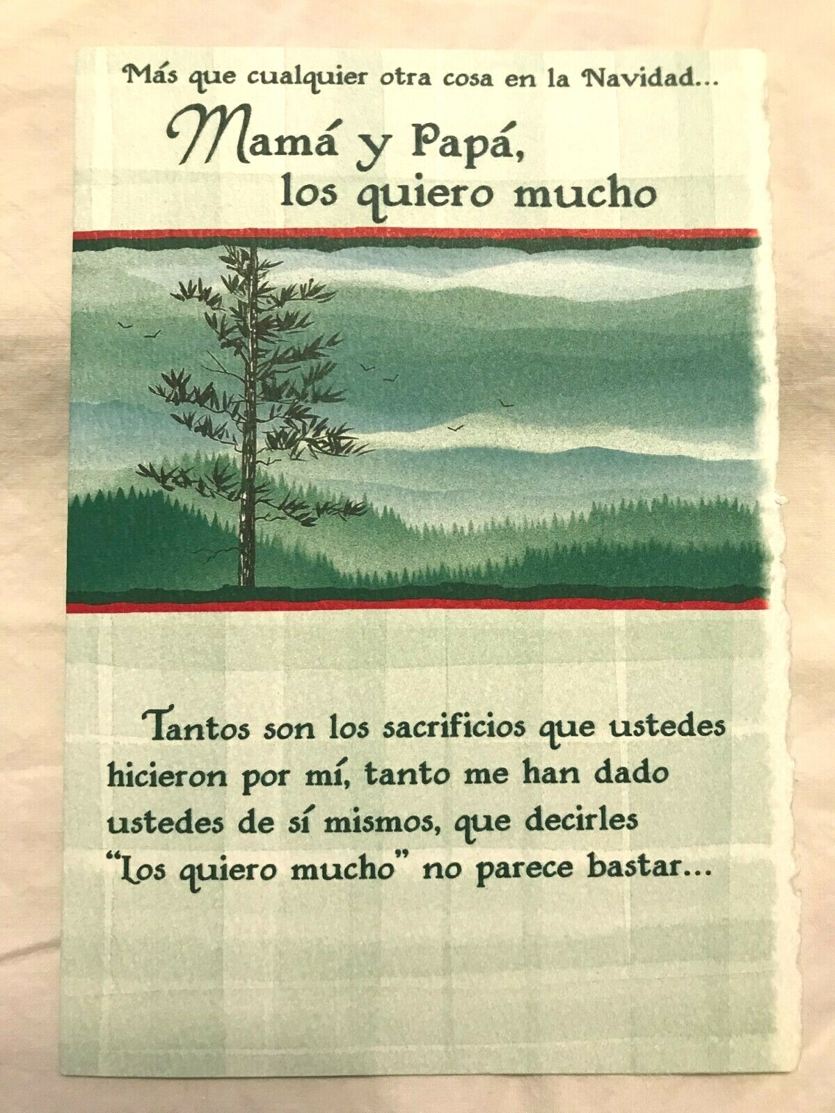 Artes Monte Azul Felicitación para Navidad "Mama y Papa Los quiero" (A31) Nuevo