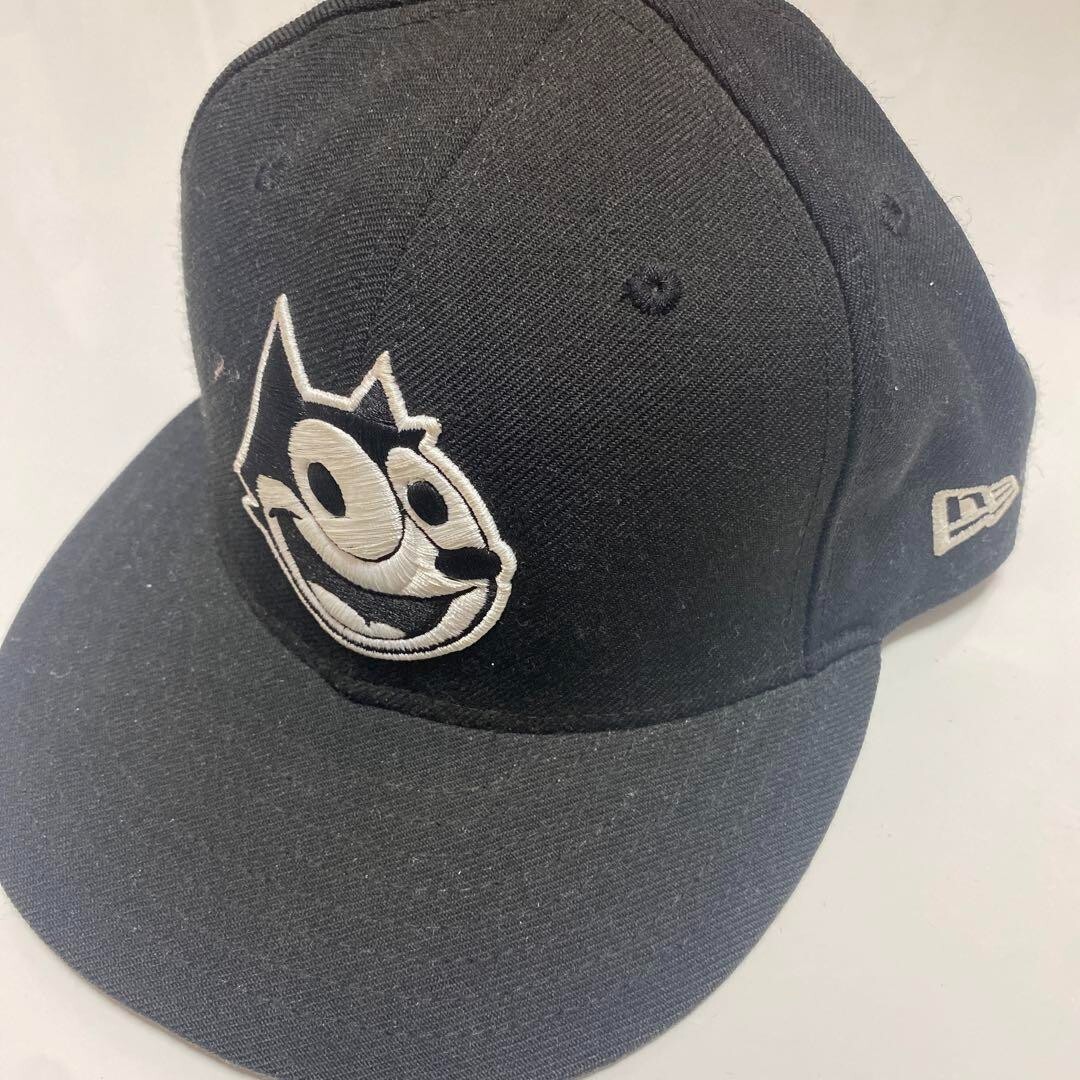 帽子 FELIX THE CAT newera Cap FELIX THE CAT Black New Era Fitted Hat Cap Size 8 Rare