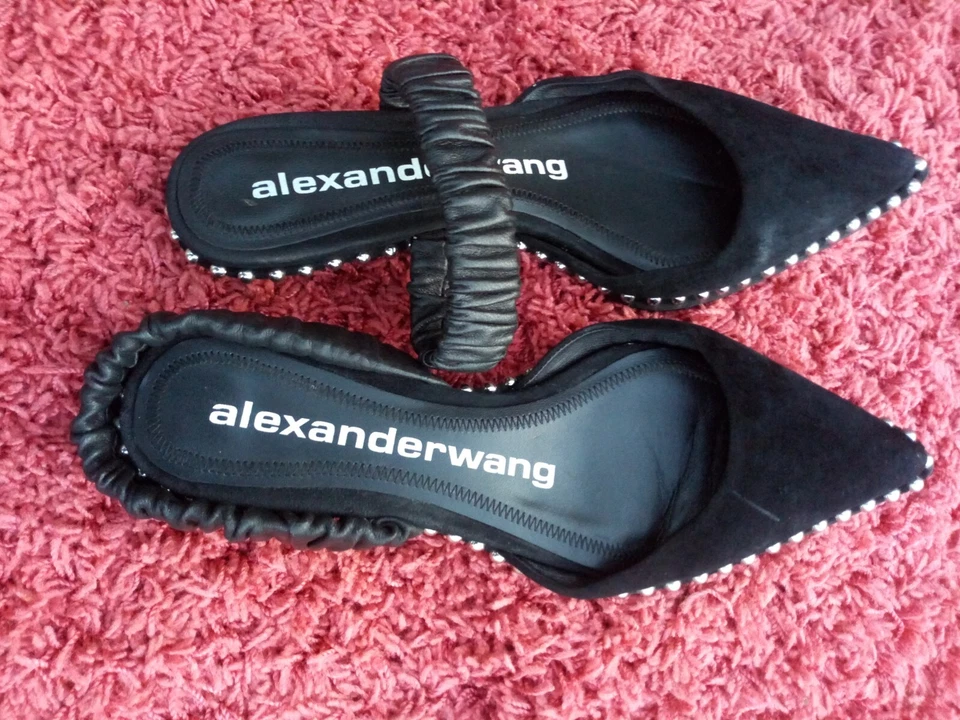 Sandalias Alexander Wang Mule Gamuza Negra Talla 37 Foto 3 de 4