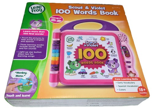 LEAPFROG SCOUT & VIOLET 100 WORDS BOOK BILINGUAL, 18+ MONTHS SEALED BRAND NEW