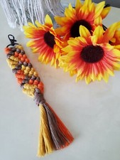 USA Macrame Keychain handmade 3 color chic boho purse, bag, keys, zipper