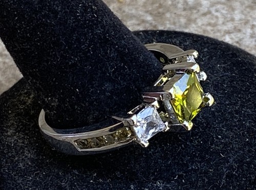 Gift August Birthstone Fashion Women Jewelry Wedding Silver Peridot CZ US SZ 10 - Picture 3 of 4