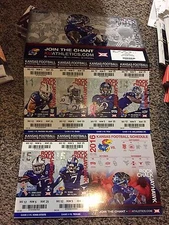 2016 KANSAS JAYHAWKS COLLEGE FOOTBALL SEASON TICKET STUB STRIP SHEET SET 
