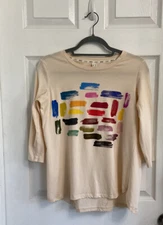 LOGO Limitees Tee Shirt 3/4 Sleeves Pale Peach Size XS