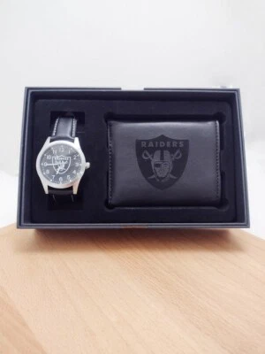 RICO Oakland Raiders NFL Black Watch And Wallet Gift Set - Free Shipping