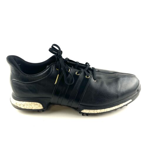 Adidas Tour360 Boost Men's Sz 13 Golf Shoes Black Gold Metallic Leather