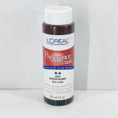 Loreal Preference Permanent Hair Color Light Reddish Blonde 9.4 Base Orange 2 oz