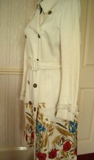 Alexander Mcqueen Italian Cream Embrodered Trench Coat 42