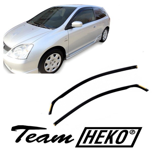 Windabweiser Regenabweiser Heko FüR Honda Civic 2001-2005 3-TüRer 2-Tlg-image