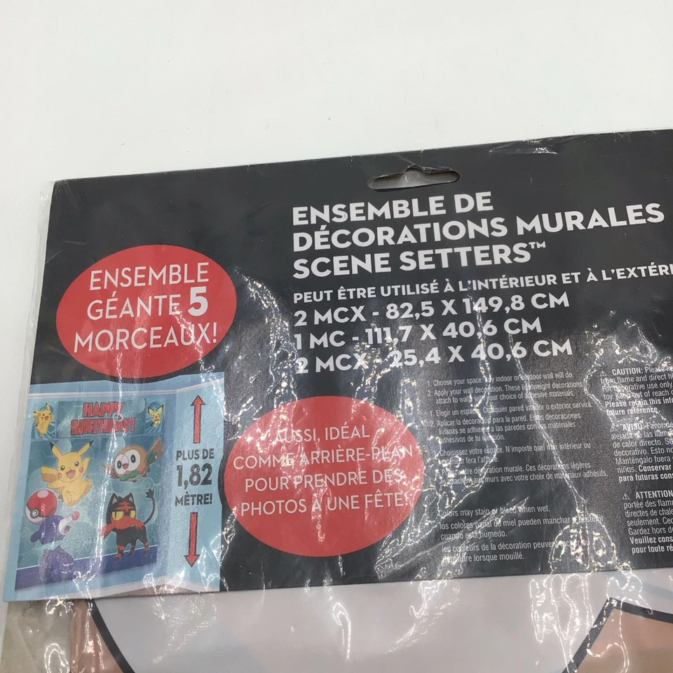 Giant 6 FT Pokémon Wall Poster Decorating Kit 5 Pcs Set Birthday Party Supplies - Image 3 of 4