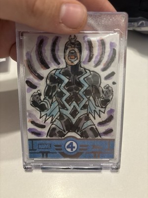 Topps Finest Fantastic Four  Sketch Card Black Bolt 1/1 Macklin